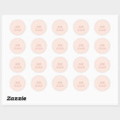 Grace Peach Modern Wedding Ronde Sticker (Vel)