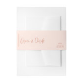 Grace Peach Modern Wedding Uitnodigingen Wikkel (Voorkant Voorbeeld)