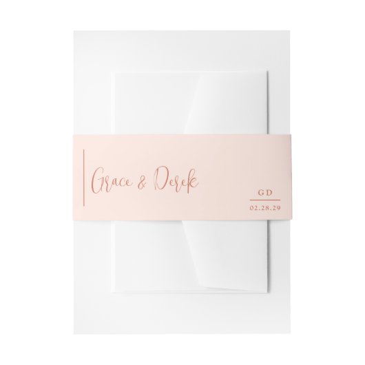 Grace Peach Moderne Trouwdag Uitnodigingen Wikkel (Voorkant Voorbeeld)