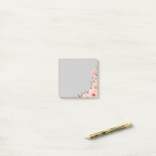 Grace & Petals – Elegant Post-it® Notes (Op bureau)