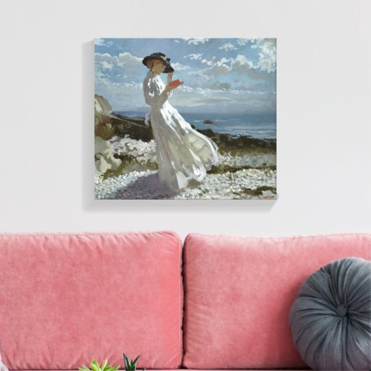 Grace Reading bij Howth Bay Orpen Canvas Print (Insitu (Woonkamer))