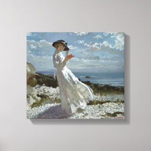 Grace Reading bij Howth Bay Orpen Canvas Print