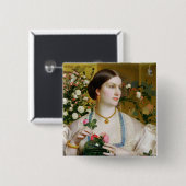 Grace Roos, 1866 (olie op het paneel) Vierkante Button 5,1 Cm (Voorkant /achterkant)
