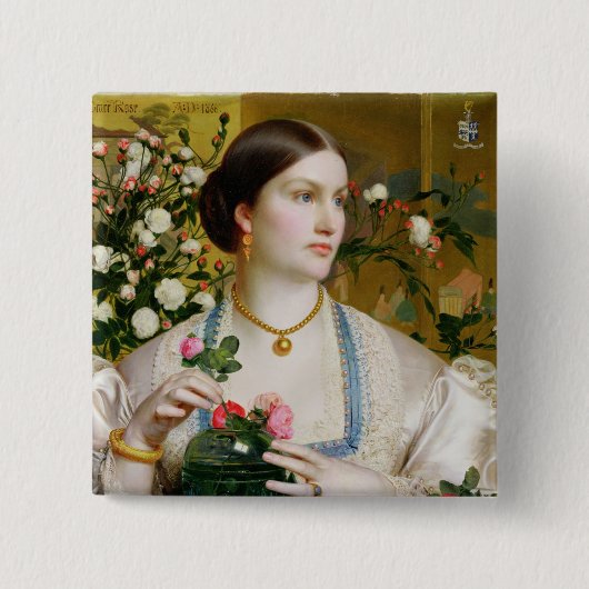 Grace Roos, 1866 (olie op het paneel) Vierkante Button 5,1 Cm (Voorkant)