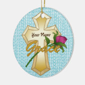 Grace Rose Christelijk Kruis Ornament (Links)