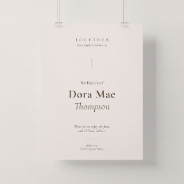 Grace Roze Kruis Doop Ontvangst Welkom Poster