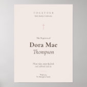 Grace Roze Kruis Doop Ontvangst Welkom Poster (Voorkant)