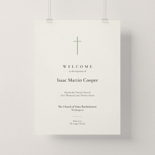 Grace Sage Cross Doopkerk Welkomstbord Poster