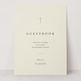 Grace Sage Minimaal Kruis Gastboek Tafelbord