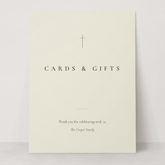 Grace Sage Minimal Cross Kaarten & Cadeaus Tafelka