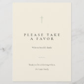 Grace Sage Minimal Cross Take a Favor Tafelbord (Voorkant)