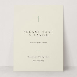 Grace Sage Minimal Cross Take a Favor Tafelbord