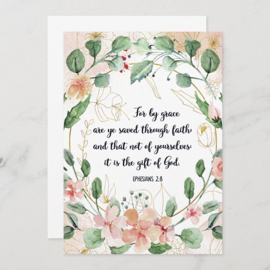 Grace Saved Quote, Ephesians 2:8, Scripts, Bijbel (Voorkant / Achterkant)