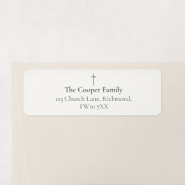 Grace Stone Minimal Kruis Familie Retouradres Etiket
