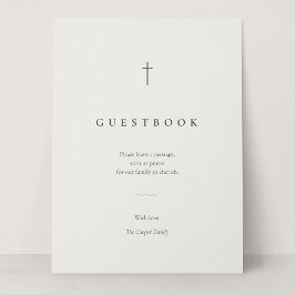 Grace Stone Minimal Kruis Gastboek Tafelkaart