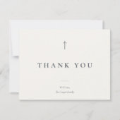 Grace Stone Minimal Kruis Religieus Bedankkaart (Voorkant)