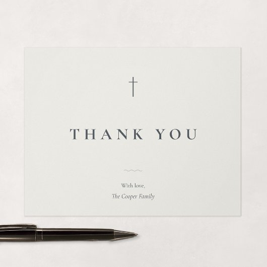 Grace Stone Minimal Kruis Religieus Bedankkaart