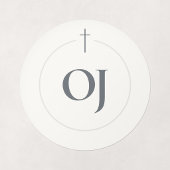 Grace Stone Monogram Kruis Ronde Sticker