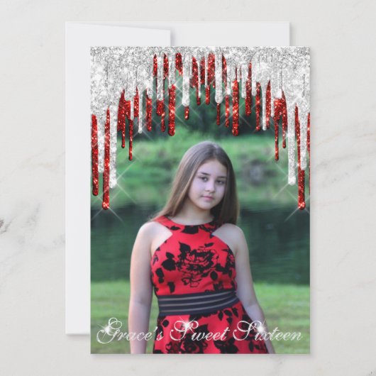 Grace Sweet Sixteen Red Silver Drivers Save The Date (Voorkant)