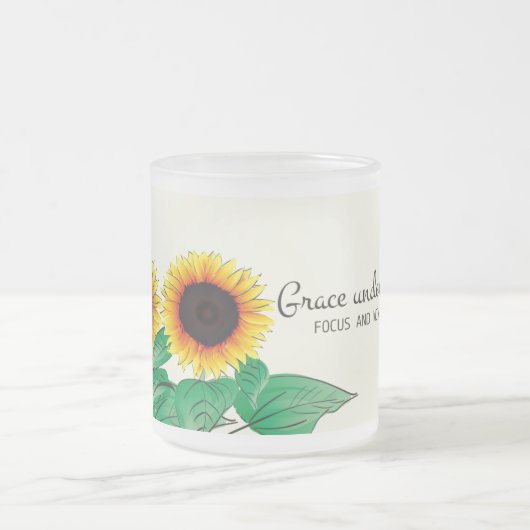 Grace Under Pressure: Inspirerende Zonnebloem Quot Matglas Koffiemok (Center)