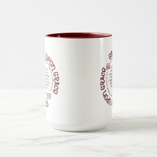 'Grace Upon Grace' 15 oz. Mok (Maroon) (Midden)