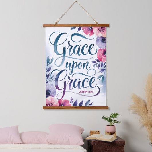 Grace Upon Grace Christelijk Wall Hangend Wandkleed (Slaapkamer)