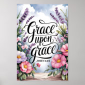 Grace Upon Grace - Christelijke muurkunst voor vro Poster (Voorkant)