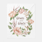 Grace Upon Grace - Johannes 1:16 - Bloemen Fleece Deken (Voorkant)