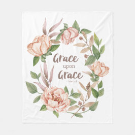 Grace Upon Grace - Johannes 1:16 - Bloemen Fleece Deken