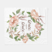 Grace Upon Grace - Johannes 1:16 - Bloemen Fleece Deken (Voorkant (Horizontaal))