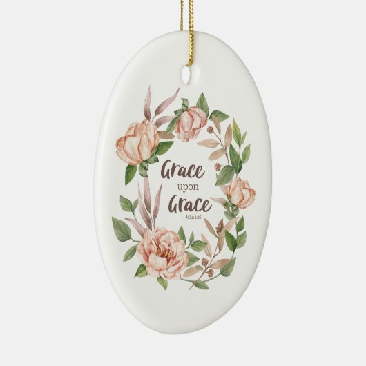 Grace Upon Grace - Johannes 1:16 - Bloemen Keramisch Ornament (Rechts)