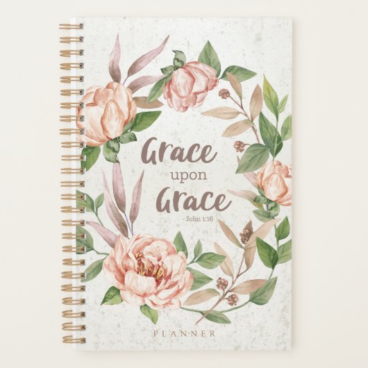 Grace Upon Grace - Johannes 1:16 - Bloemen Planner (Voorkant)