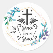 Grace Upon Grace Ronde Sticker (Voorkant)