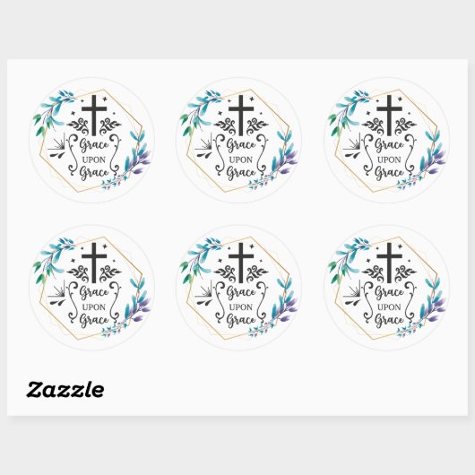 Grace Upon Grace Ronde Sticker (Vel)