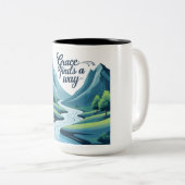 Grace vindt een weg tweekleurige koffiemok (Voorkant rechts)