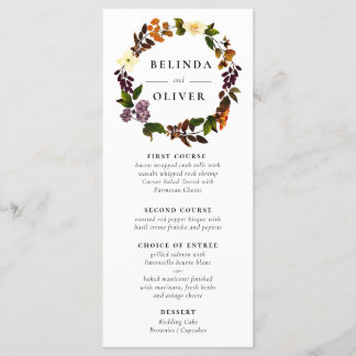 Grace Vintage Bruiloft Menu Kaart
