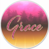 Grace Vorname Name golden pink Aufkleber Sticker (Voorkant)
