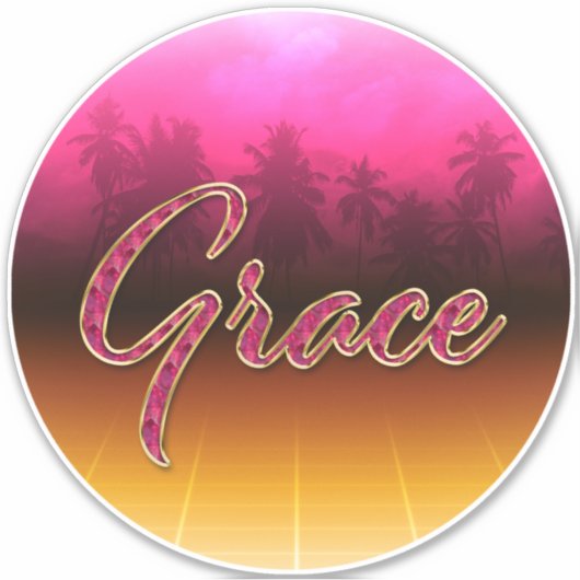 Grace Vorname Name golden pink Aufkleber Sticker (Voorkant)