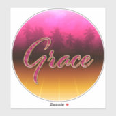 Grace Vorname Name golden pink Aufkleber Sticker (Vel)