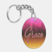 Grace Vorname Name golden pink Schlüsselanhänger Sleutelhanger (Voorkant Links)