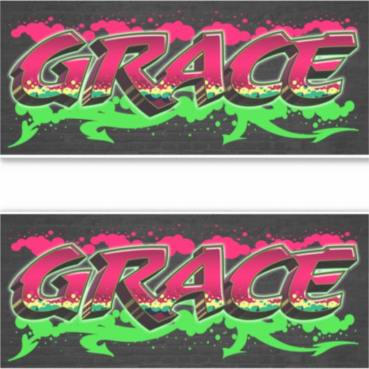 Grace Vorname Name Graffiti Aufkleber Sticker (Voorkant)