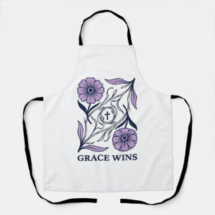 Grace Wins Bloem Kerstmis Vintage Gravure T-shirt_ Schort