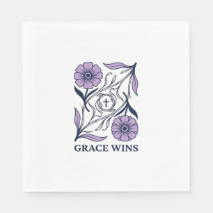 Grace Wins Bloem Kerstmis Vintage Gravure T-shirt_ Servet