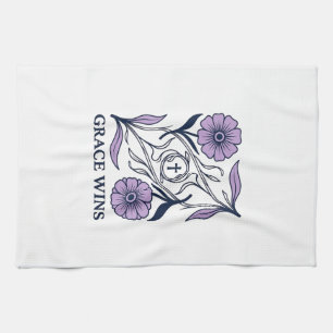 Grace Wins Bloem Kerstmis Vintage Gravure T-shirt_ Theedoek
