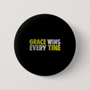 Grace wint elke keer dat Motivatie geloof Christel Ronde Button 5,7 Cm