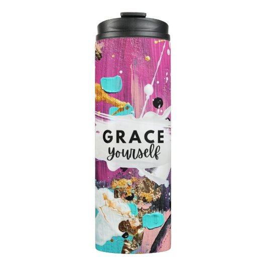 Grace Yourself Abstracte Tumbler Inspirerend Thermosbeker (Voorkant)