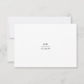 Grace Zwart-wit moderne bruiloft RSVP Kaartje (Achterkant)