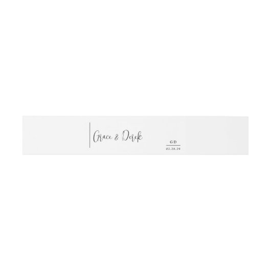 Grace Zwart-wit moderne bruiloft Uitnodigingen Wikkel (Vlak)