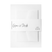 Grace Zwart-wit moderne bruiloft Uitnodigingen Wikkel (Voorkant Voorbeeld)