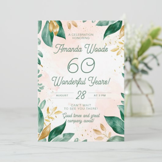 Graceful 60ste verjaardag Verdant Jubilee Celebrat Kaart (Staand voorkant)